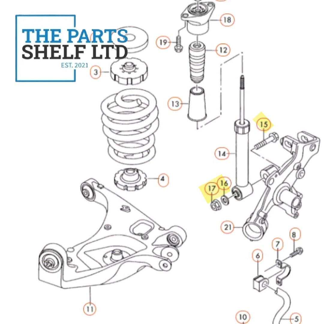 Genuine Audi A4 Cabriolet TDi Rear Shock Absorber Nut and Bolt Kit