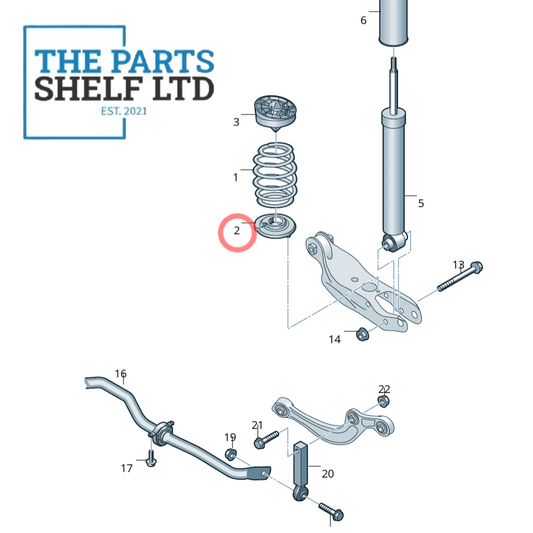 Genuine Audi Q5 FY 80A Rear Spring Support Rubber Mounts Pair Lower New 80A512297A