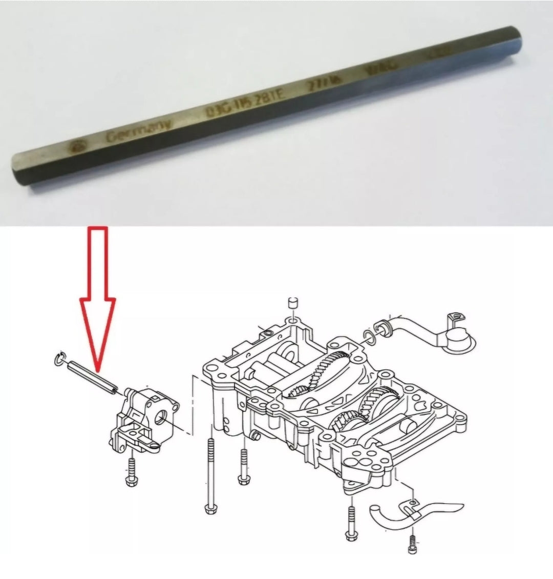 GENUINE Audi VW Skoda Seat - 2.0TDI Oil pump balance shaft / Hex Drive Key 100mm