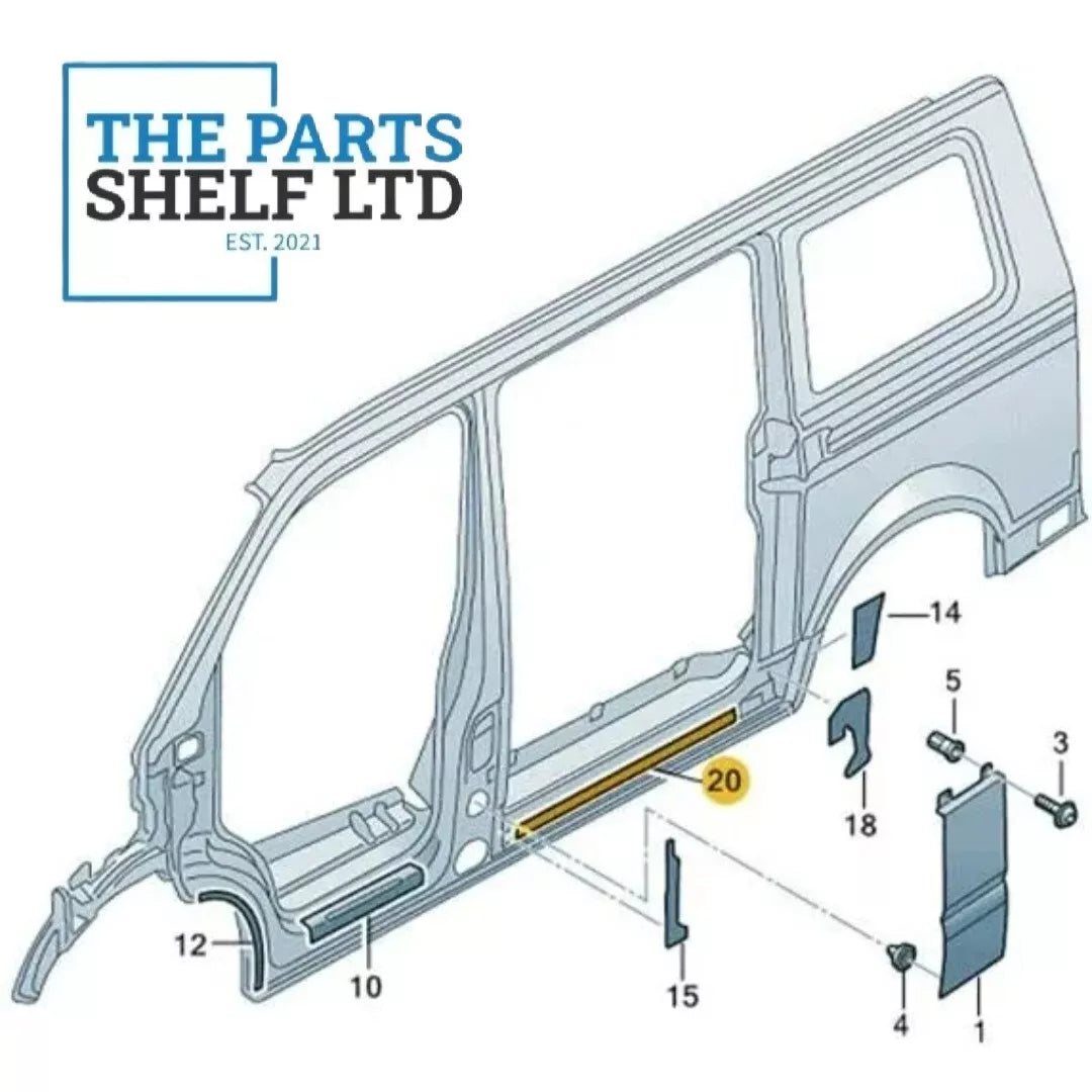 VW TRANSPORTER T5 T6 - SIDE DOOR SILL STEP PROTECTOR VINYL STICKER
