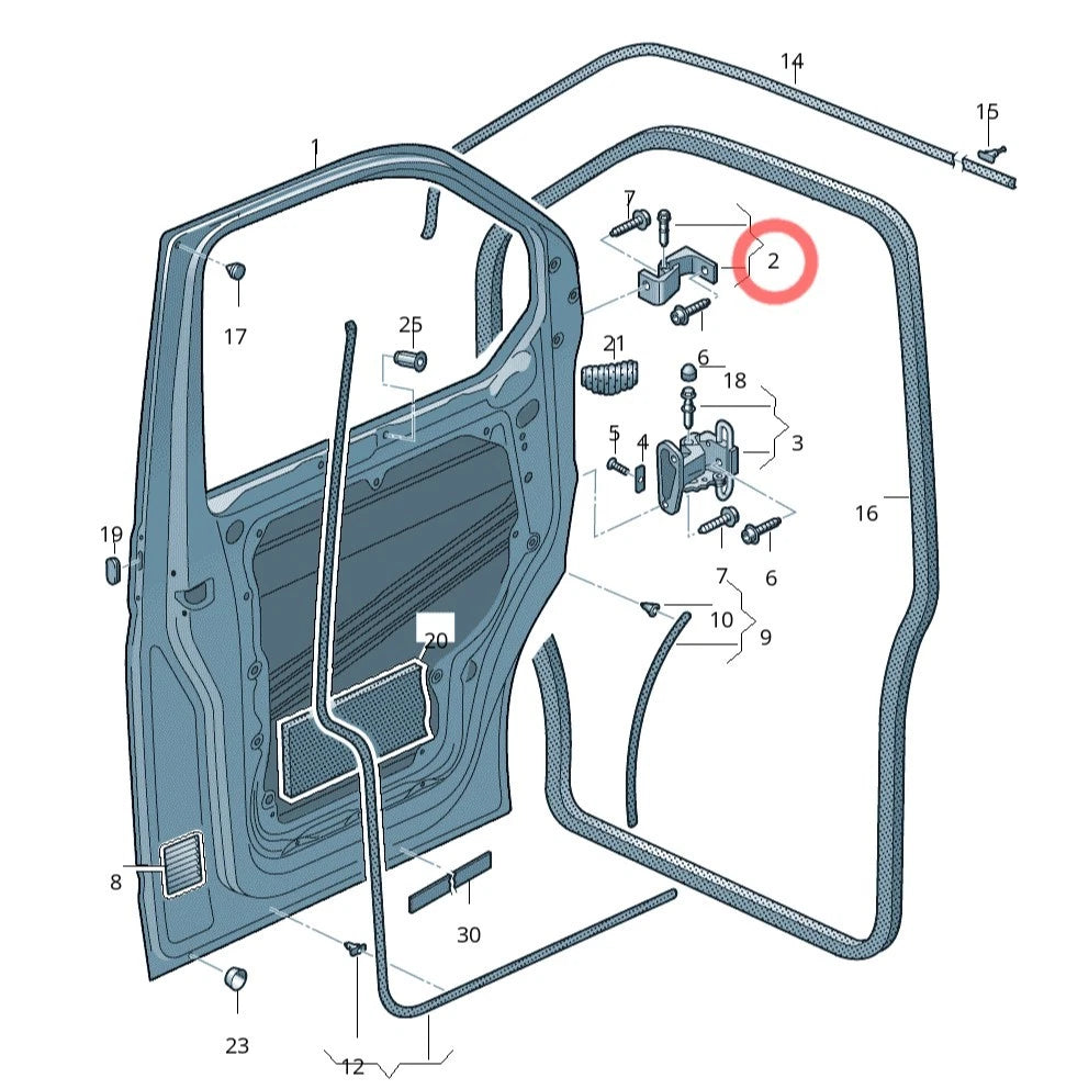 GENUINE VW T5 T6 FRONT DOOR HINGE UPPER N/S LEFT SIDE 7E0831401B