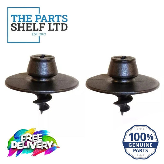 GENUINE VW AUDI SEAT SKODA BLACK ROUND SCREW FLOOR MAT CARPET CLIPS 2PCS