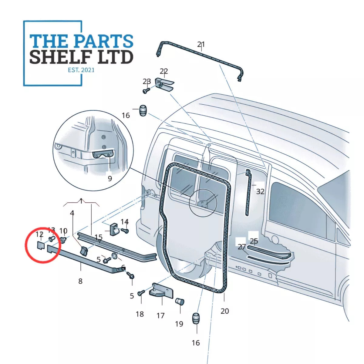 VOLKSWAGEN CADDY MK3 SIDE LOADING SLIDING DOOR RAIL TRIM CAP 2003-PRESENT