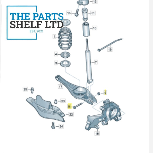 NEW GENUINE VW GOLF MK7 REAR SHOCK LOWER BOLT & NUT