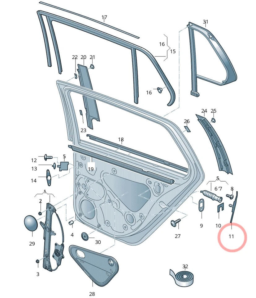 GENUINE SKODA KODIAQ REAR EDGE PROTECTOR RIGHT SIDE O/S 565833176