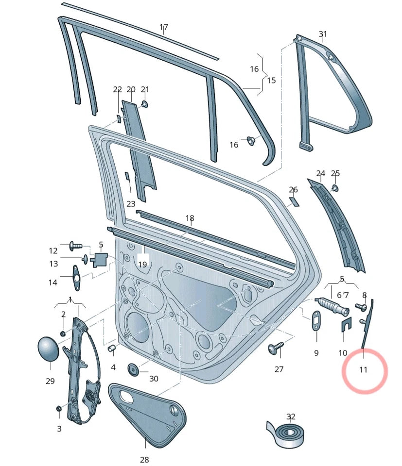 GENUINE SKODA KODIAQ REAR EDGE PROTECTOR LEFT SIDE N/S 565833175