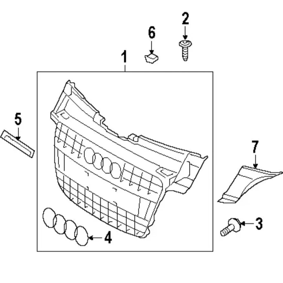 AUDI TT (06-14) 8J FRONT BUMPER CENTER GRILL COVER PAIR LEFT RIGHT